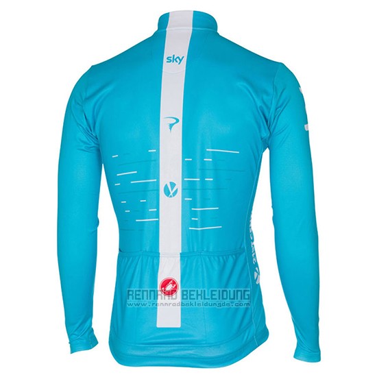 2017 Fahrradbekleidung Sky Azurblau Trikot Langarm und Tragerhose - zum Schließen ins Bild klicken